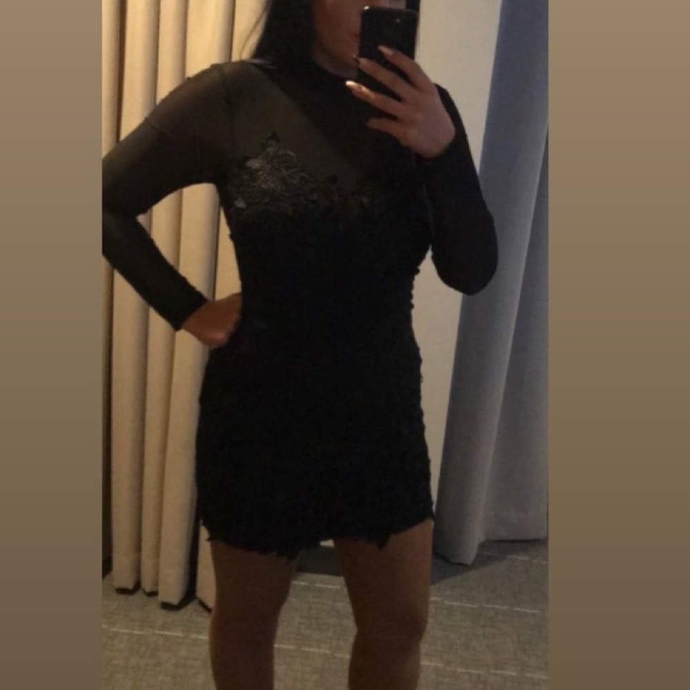 Black midi fitted dress